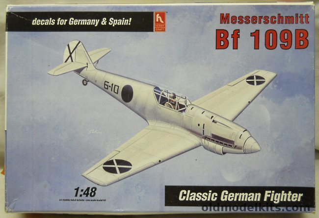 Hobby Craft 1/48 Messerschmitt Bf-109B - Luftwaffe 6/JG 132 Circa 1937 Or Condor Legion Spanish Civil War, HC1566 plastic model kit